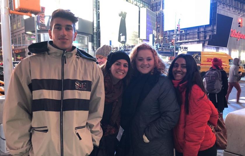 Trip participants in Time Square 2