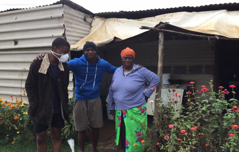 Photo: residents receive food hampers