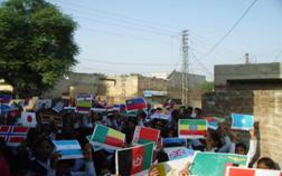 people holding flags
