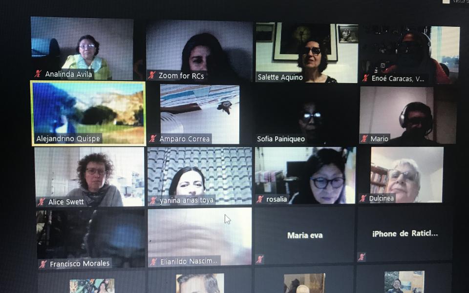 Photo: screen photo with the people that participated into the zoom meeting.