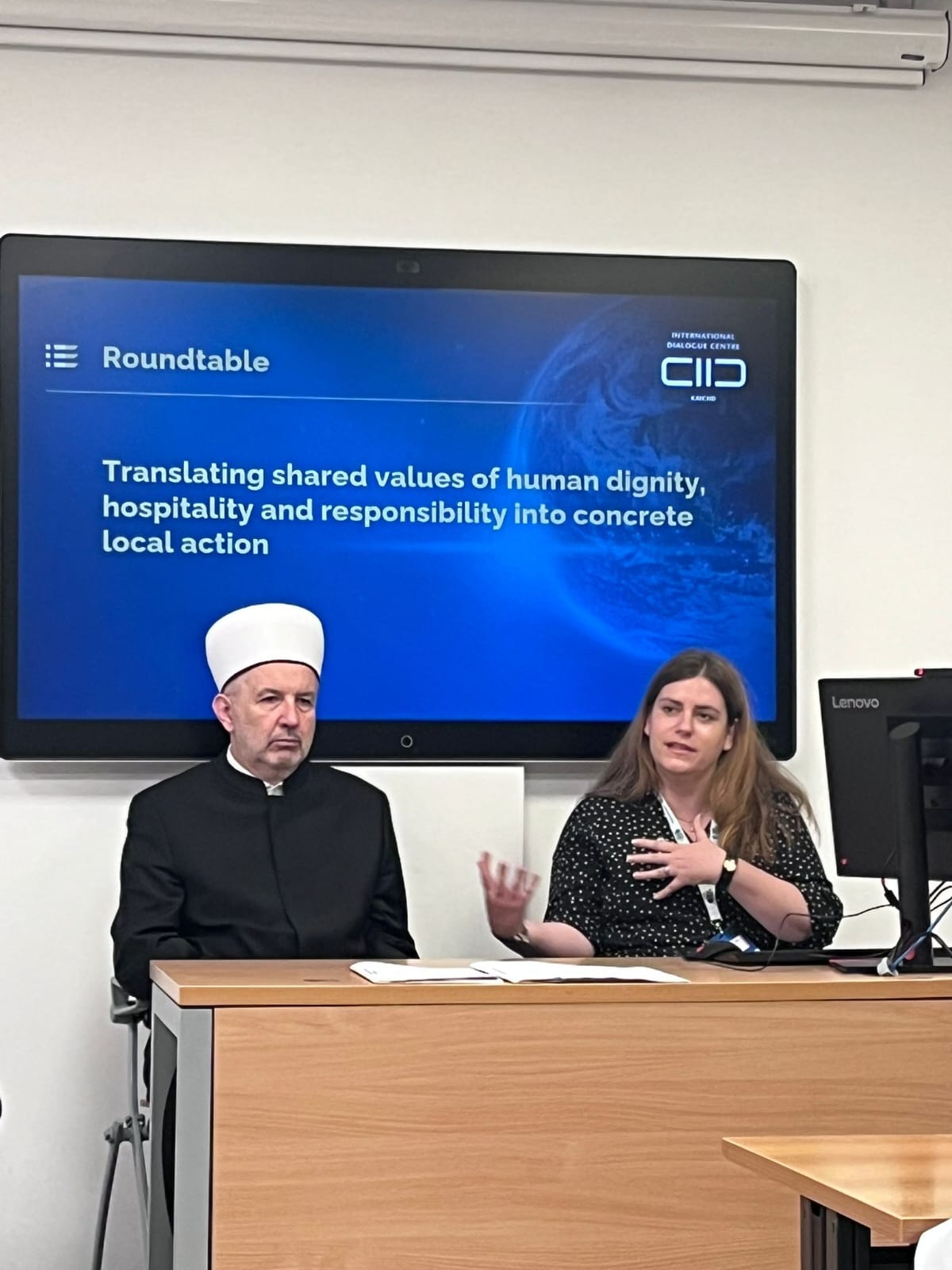 Mufti Grabus and Lejla at panel 
